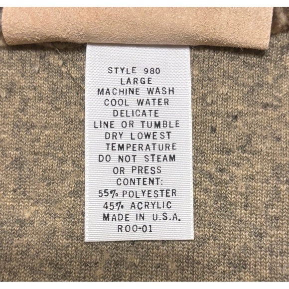 RARE VINTAGE Native American Coat Schaefer Outfitter Warm Fleece, Made USA LARGE - Picture 9 of 10